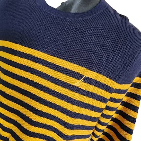 Nautica Men's Sweater, Lightweight Striped Pullover Crew Neck Sweater, Sz M - Picture 5 of 6